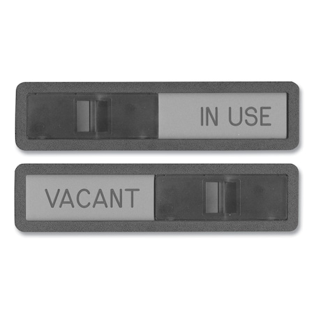 Headline Sign Vacant/In Use Sign, In-Use; Vacant, 2.5 x 10.5, Black/Silver 1519